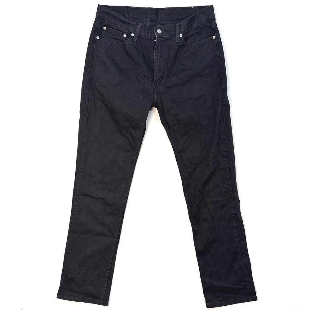 Levis 514 Straight Fit Jeans Mens 36x34 Solid Black Stretch Denim 00514-0730